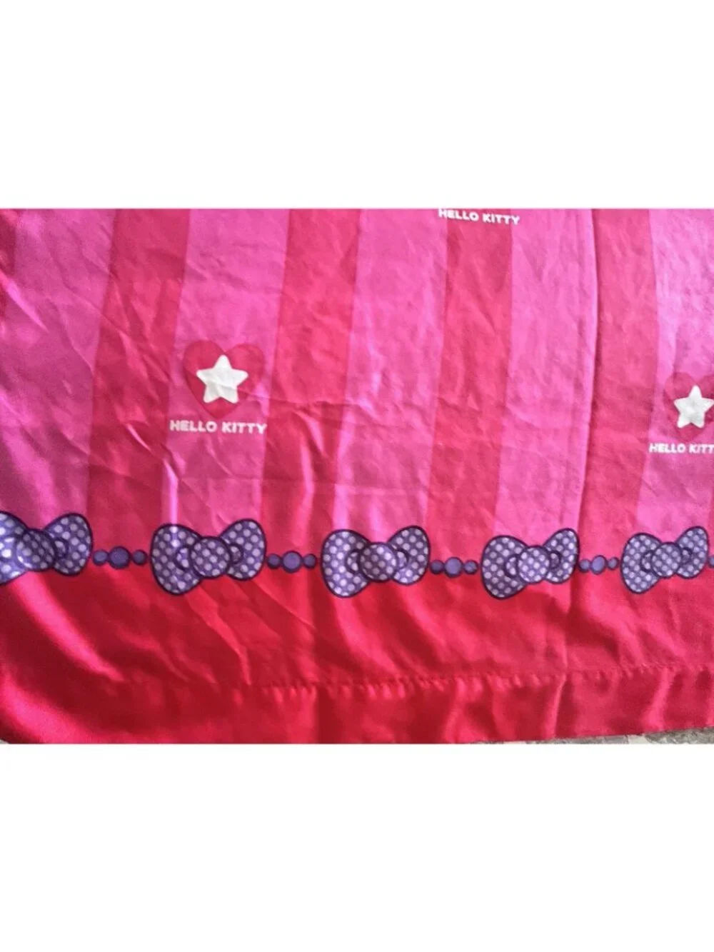 HELLO KITTY 4 Pc Twin Sheet Set Pink White Fitted Flat 2 Pillowcases Kids Rooms